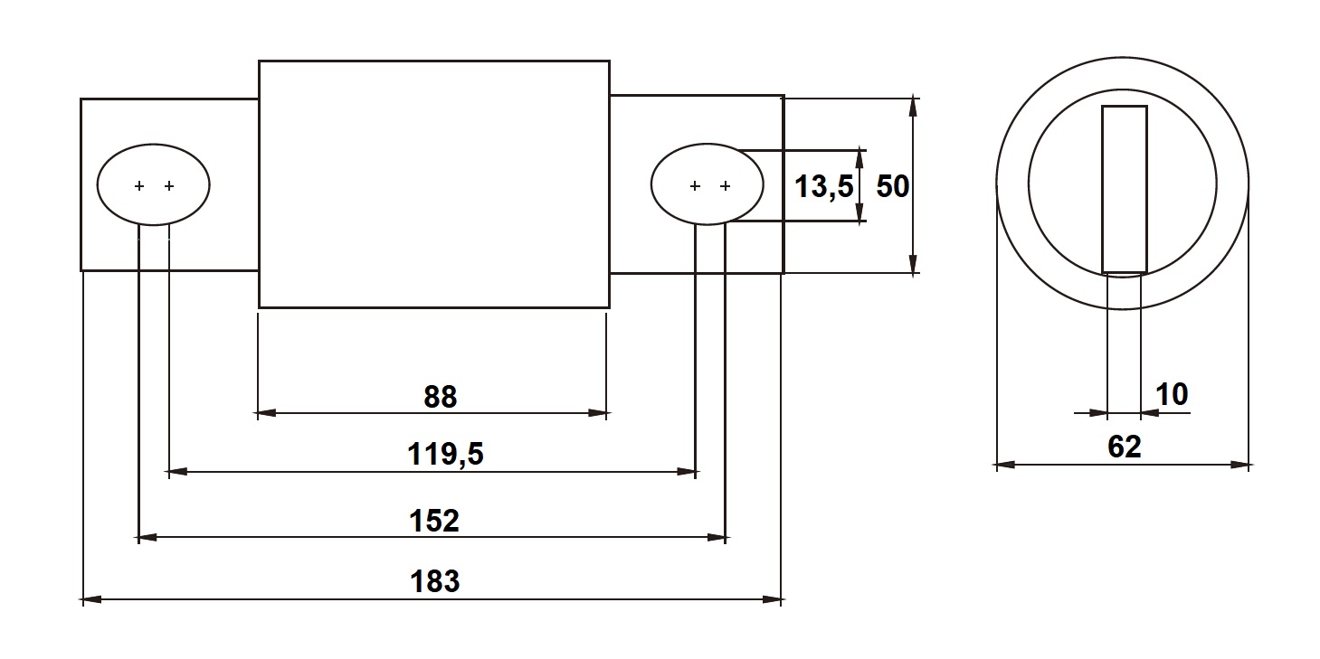Габаритные размеры CHFE CFB-6 600А