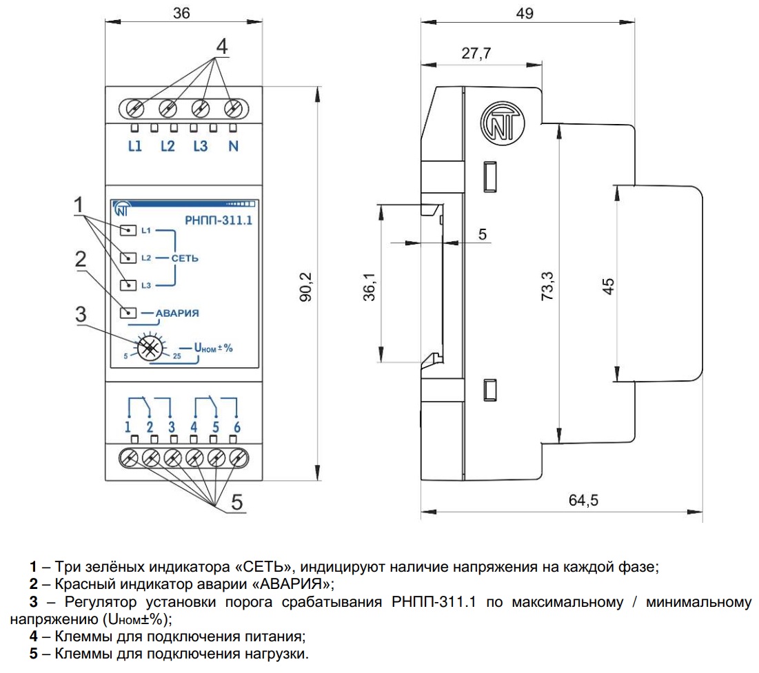 Габаритные размеры