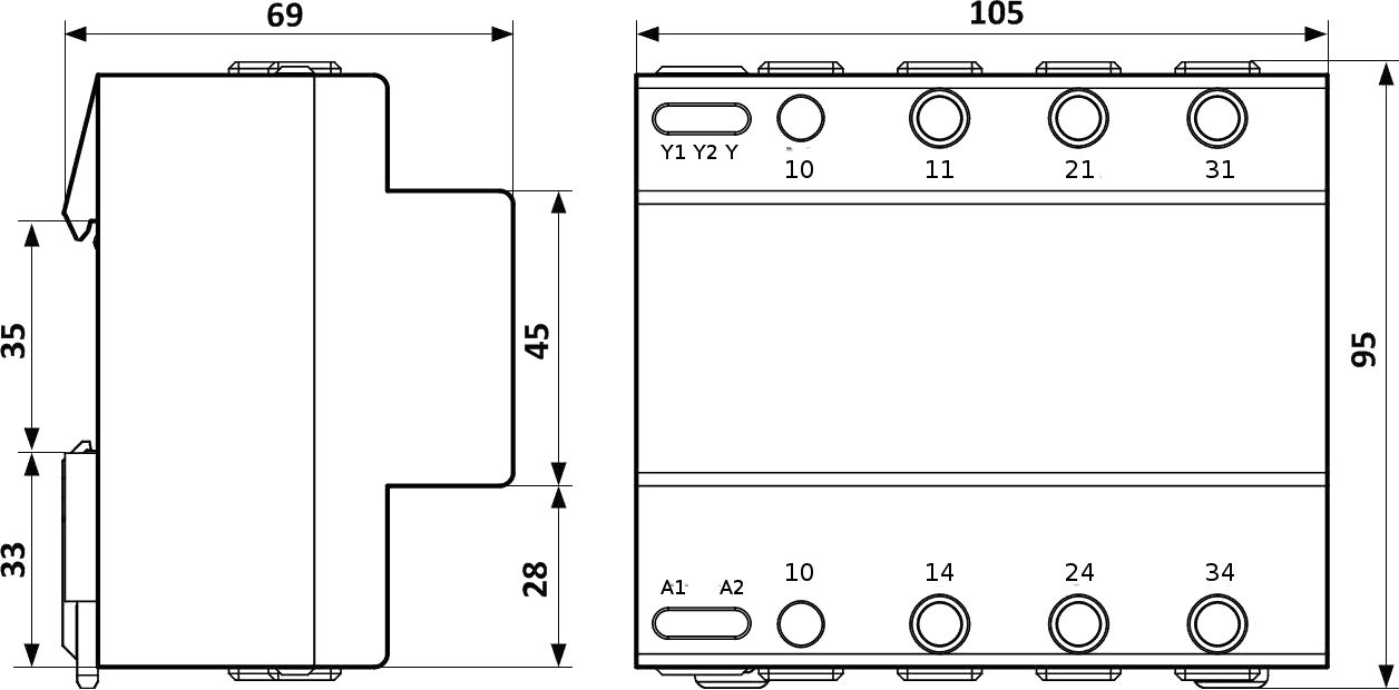 Габаритные размеры РИО-3-63