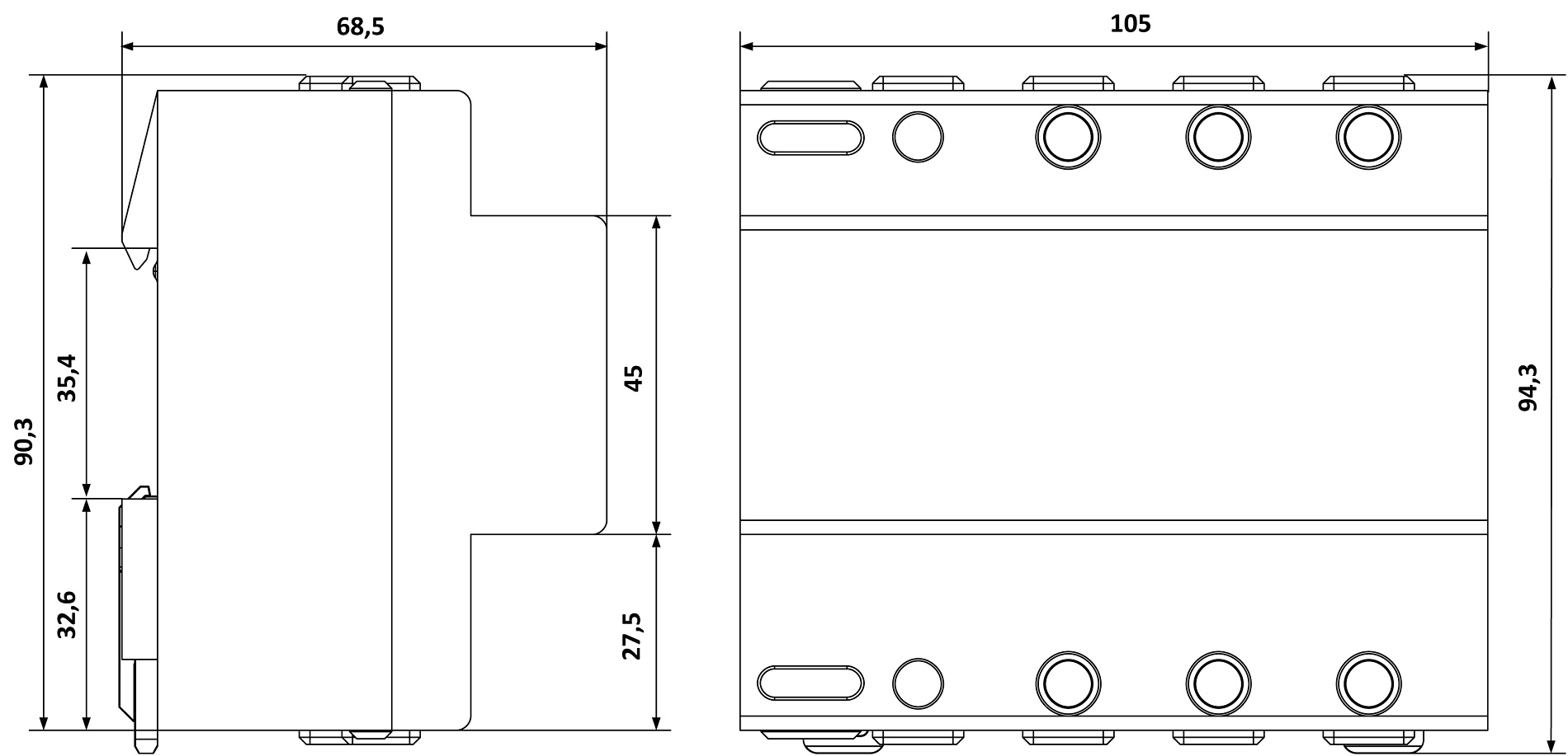 Габариты УЗМ-3-63Ц