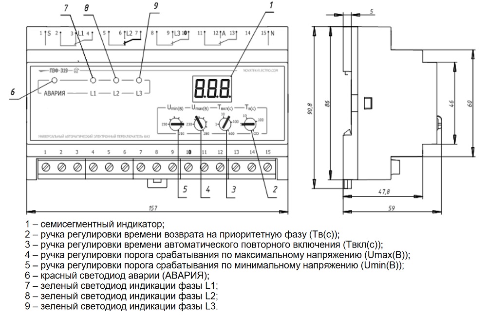 Переключатели фаз PF-452 Евроавтоматика F&F