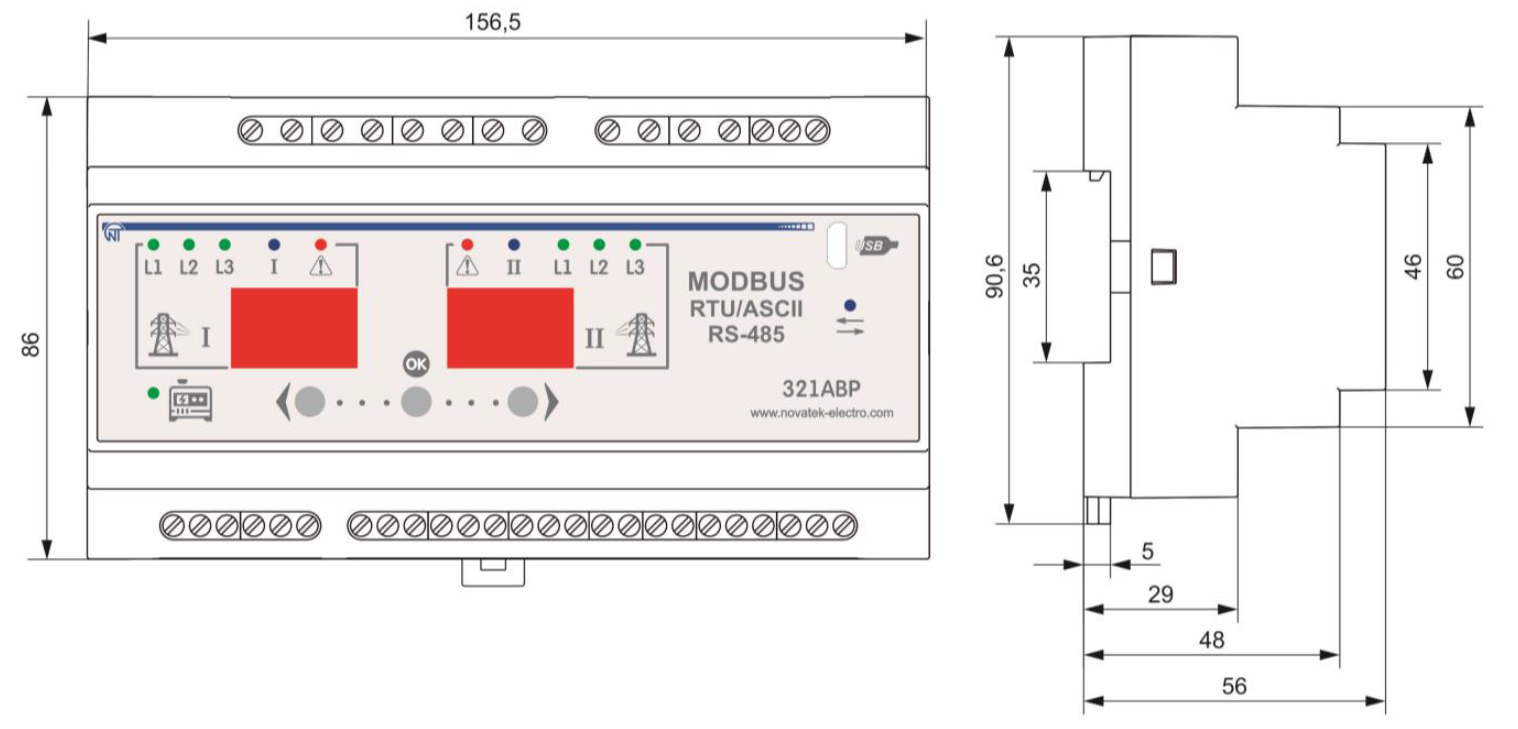 Габаритные размеры ПЭФ-321